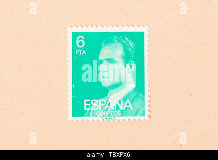 Spanien - ca. 1980: einen Stempel in Spanien gedruckt zeigt der Präsident, ca. 1980 Stockfoto