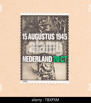 Die Niederlande 1985: einen Stempel in den Niederlanden gedruckten zeigt ein Bild aus dem WW2, ca. 1985 Stockfoto