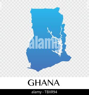Ghana Karte in Afrika kontinent Illustration Design Stock Vektor