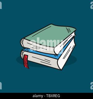 Buch Abbildung auf farbigem Hintergrund Stock Vektor