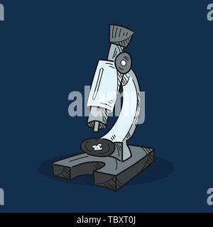 Mikroskop Abbildung auf farbigem Hintergrund Stock Vektor