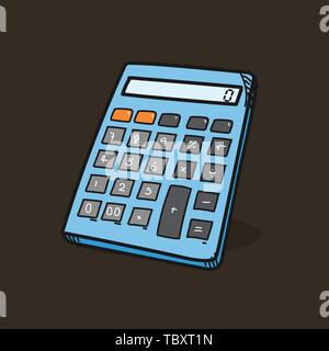 Taschenrechner Abbildung auf farbigem Hintergrund Stock Vektor