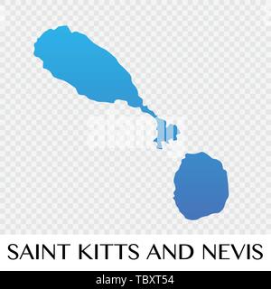 St. Kitts und Nevis Karte in Nordamerika kontinent Illustration Design Stock Vektor