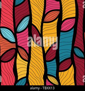 Vektor abstrakte Hand gezeichnete Wellen Textur, gewellt Hintergrund. Bunte wellen Kulisse. zentangle Stil nahtlose Muster, können für textile Design verwendet werden. Stock Vektor