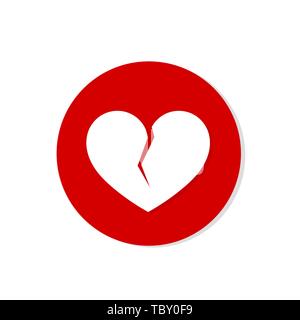 Gebrochenes Herz Symbol. Vector Illustration Stock Vektor