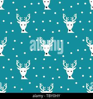 Rentiere blue winter Muster. Vector Illustration Stock Vektor