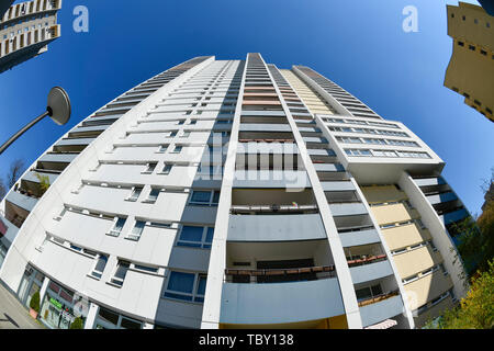 Tower Block ideal, Fritz Erler Allee 120, Gropiusstadt, Neukölln, Berlin, Deutschland, Wohnhochhaus Ideal, Fritz-Erler-Allee 120, Deutschland Stockfoto