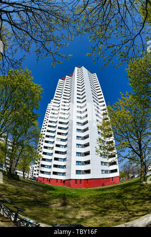 Hochhaus, Zwickauer Damm 12, Gropiusstadt, Neukölln, Berlin, Deutschland, Wohnhochhaus, Zwickauer Damm 12, Deutschland Stockfoto