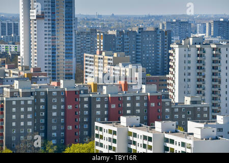 Hochhäuser, Fritz Erler Allee, Gropiusstadt, Neukölln, Berlin, Deutschland, Hochhäuser, Fritz-Erler-Allee, Deutschland Stockfoto