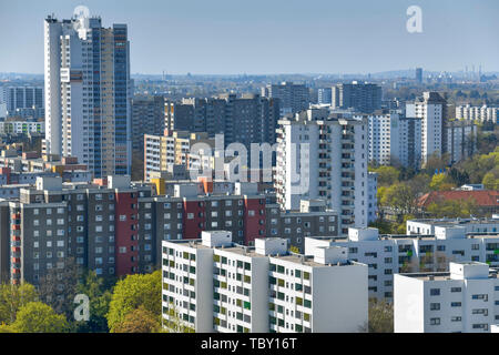 Hochhäuser, Fritz Erler Allee, Gropiusstadt, Neukölln, Berlin, Deutschland, Hochhäuser, Fritz-Erler-Allee, Deutschland Stockfoto