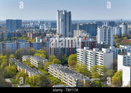 Hochhäuser, Fritz Erler Allee, Gropiusstadt, Neukölln, Berlin, Deutschland, Hochhäuser, Fritz-Erler-Allee, Deutschland Stockfoto