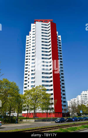 Hochhaus, Zwickauer Damm 12, Gropiusstadt, Neukölln, Berlin, Deutschland, Wohnhochhaus, Zwickauer Damm 12, Deutschland Stockfoto