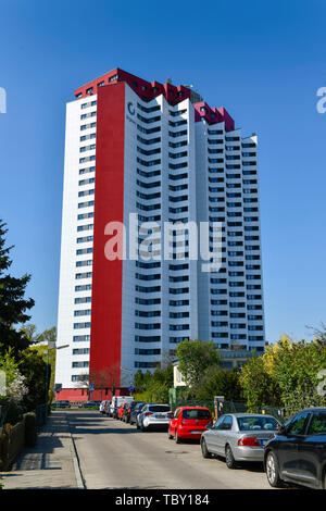 Hochhaus, Zwickauer Damm 12, Gropiusstadt, Neukölln, Berlin, Deutschland, Wohnhochhaus, Zwickauer Damm 12, Deutschland Stockfoto