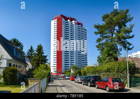 Hochhaus, Zwickauer Damm 12, Gropiusstadt, Neukölln, Berlin, Deutschland, Wohnhochhaus, Zwickauer Damm 12, Deutschland Stockfoto