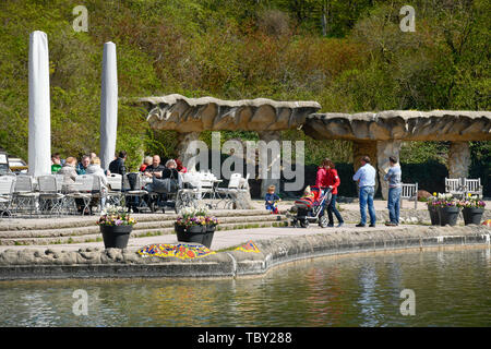 Der britzer See Terrassen, Britzer Garten, Britz, Neukölln, Berlin, Deutschland, Britzer Seeterrassen, Britzer Garten, Deutschland Stockfoto