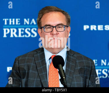 Washington, United States. 03 Juni, 2019. Environmental Protection Agency (EPA) Administrator Andrew Wheeler spricht an der National Press Club (NPC) in Washington, DC. Credit: SOPA Images Limited/Alamy leben Nachrichten Stockfoto