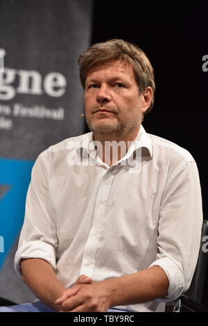 Köln, Deutschland. 03 Juni, 2019. Der Autor und Grüne Politiker Robert Habeck liest und diskutiert Am 7. phil. Köln, die größte deutsche Philosophie Festival. Credit: Horst Galuschka/dpa/Horst Galuschka dpa/Alamy leben Nachrichten Stockfoto