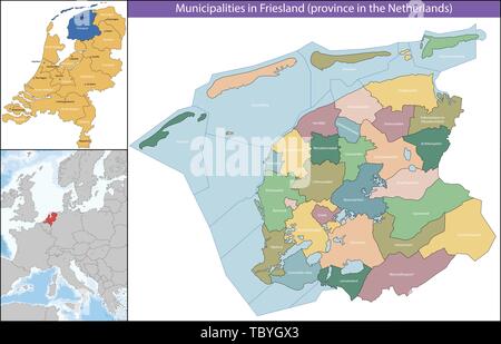 Friesland ist eine Provinz der Niederlande Stock Vektor