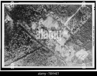 März 1978. Kopieren der Erweiterung von ursprünglich 11 Omm blackandwhite Antenne negative von Sortie 414, durch die United States Air Force, taktische Reconaissance Flügel, 9 Air Force, bei Shaw Air Force Base, Sumter, South Carolina. Overhead Luftaufnahme der Gemeinde Haus mit Umgebung und angrenzenden Eigenschaften. Borough House, West Side State Route 261, etwa 0,1 Meilen südlich der Kreuzung mit der alten Überzeugen und Ferry Road, Stateburg, Sumter County, SC Cornwallis Greene Cary, Brian, Sender Preis, Virginia B, Sender Stockfoto