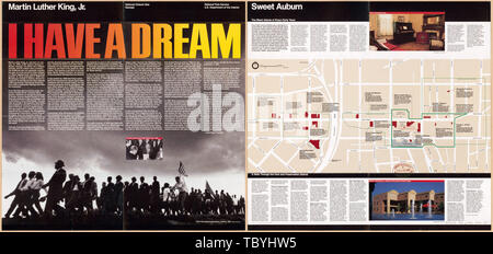 Englisch: * GPO: 1990262100/20037. Panel Titel. Titel Oben links: Sweet Auburn, den Schwarzen Atlanta von König der frühen Jahre. Enthält Text, beschreibende Anmerkungen und col. ill. Text und Abb. auf der Rückseite. Auch verfügbar in der Bibliothek des Kongresses Website als Rasterbild. Martin Luther King, Jr. National Historic Site, Georgien Stockfoto