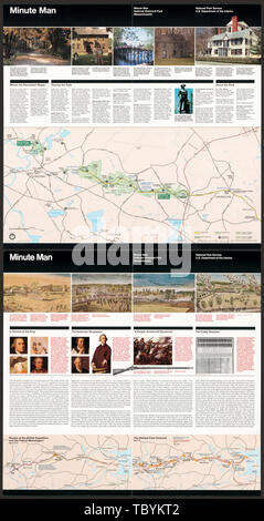 Englisch: * GPO: 2002491282/40233. Reprint 2002. Titel von Panel. Enthält Text und col. ill. Text, 2 militärische Truppe Bewegung Karten, und krank. (Einige col.) auf der Rückseite. Auch verfügbar in der Bibliothek des Kongresses Website als Rasterbild. Minute Man National Historical Park, Massachusetts Stockfoto