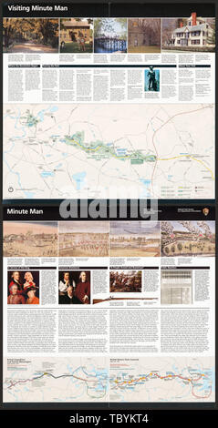 Englisch: * GPO: 2006320369/00587. Reprint 2006. Titel von Panel. Enthält Text und col. ill. Text, 2 militärische Truppe Bewegung Karten, und krank. (Einige col.) auf der Rückseite. Auch verfügbar in der Bibliothek des Kongresses Website als Rasterbild. Minute Man National Historical Park, Massachusetts Stockfoto