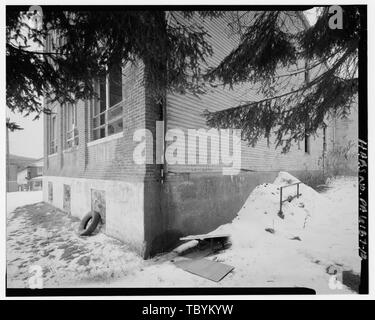 Mocanaqua Schule, Schnittpunkt der Teich Hill Road (S.R. 0239) und Main Street, Mocanaqua, Luzerne County, PA Stockfoto