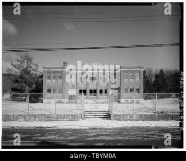 Mocanaqua Schule, Schnittpunkt der Teich Hill Road (S.R. 0239) und Main Street, Mocanaqua, Luzerne County, PA Stockfoto