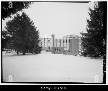 Mocanaqua Schule, Schnittpunkt der Teich Hill Road (S.R. 0239) und Main Street, Mocanaqua, Luzerne County, PA Stockfoto