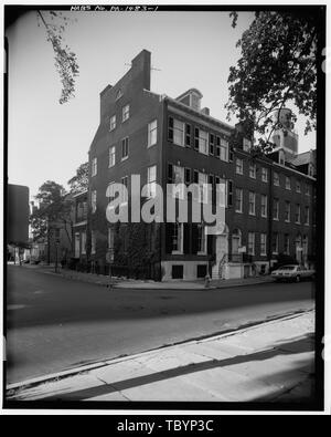 Norden (VORNE) FASSADE UND DIE ALLGEMEINE ANSICHT, nach Südwesten StonePenrose House, 700 Locust Street, Philadelphia, Philadelphia County, PA Stockfoto