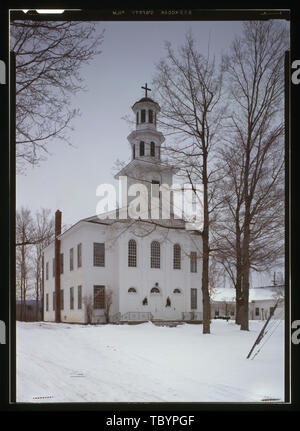 Norden (SEITE) UND WEST (VORNE) Erhöhungen Danby föderierte Kirche, 1859 Eastfield Road, Danby, Tompkins County, NY Stockfoto