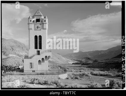 Nord HÖHE UND BLICK AUF DEN TAL der Death Valley Ranch, Chimes Tower, Death Valley Junction, Inyo County, CA Stockfoto