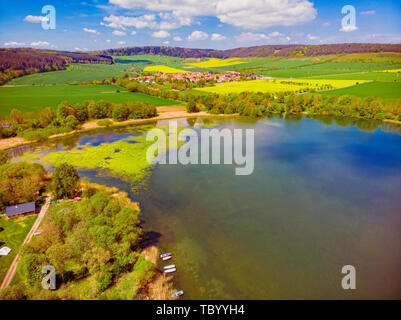 Hohenfelden Stausee in der Nähe von Erfurt. Stockfoto