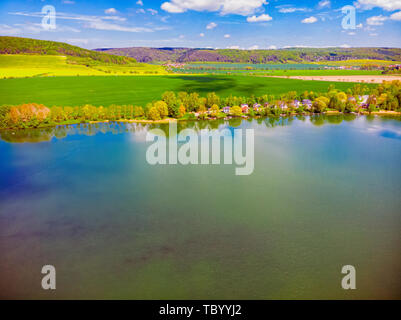 Hohenfelden Stausee in der Nähe von Erfurt. Stockfoto