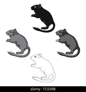 Grau gerbil. Tiere einzelnen Symbol im Cartoon, schwarze Art Vektor Symbol lieferbar Abbildung. Stock Vektor