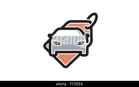 Creative Auto Tag Label Logo Design Illustration Stock Vektor