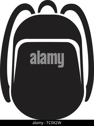 Rucksack Symbol einfarbige Silhouette. Knapsack. Schultasche. Sack Vector Illustration. Schwarz und Weiß Stock Vektor