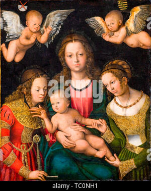 Lucas Cranach der Ältere, Jungfrau mit Kind und den Heiligen Katharina und Barbara, Malerei, ca. 1510 Stockfoto