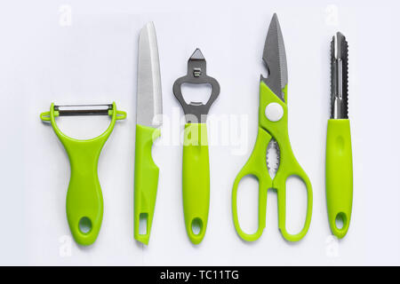Eine Reihe von Küchengeräten Stockfoto