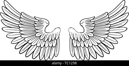 Flügel Engel oder Eagle Pair Stock Vektor