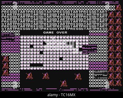 Spiel über glitch. Retro video spiel Fehler. Computer zum Absturz bringen. Modisches Design. Alte Fehler Konzept. Vector Illustration Stock Vektor