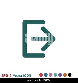 Das Symbol verlassen. Abmelden und Ausgabe logo, Illustration, Vektor Symbol für Design Stock Vektor