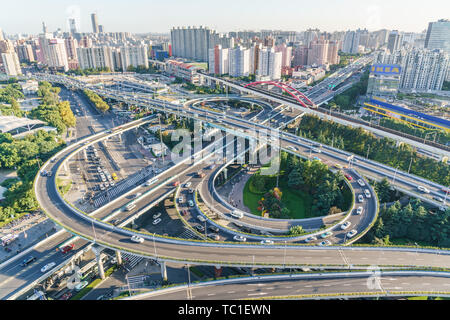 Shanghai Viadukt Überführung Stockfoto