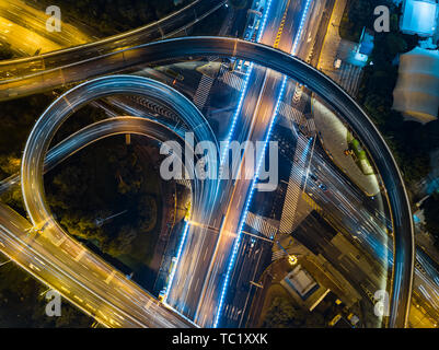 Luftaufnahme der Stadt Shanghai interchange Stockfoto