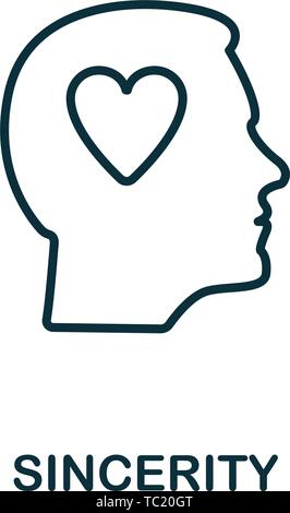 Symbol für Aufrichtigkeit. Design im Design von Influencer Icons. Linie Aufrichtigkeit Symbol für Web-Design, Apps, Software, Druck-Nutzung Stock Vektor