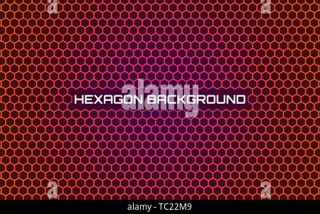Orange hexagon Hintergrund. Helle abstrakten geometrischen Design. Modernes Template mit Wabenstruktur. Futuristische gradient Mosaik. Technologie Stock Vektor