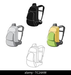 Ein Portfolio von Fahrrädern für die Dinge hinter. Radfahrer Outfit einzelnen Symbol im Cartoon, schwarze Art Vektor Symbol lieferbar web Abbildung. Stock Vektor