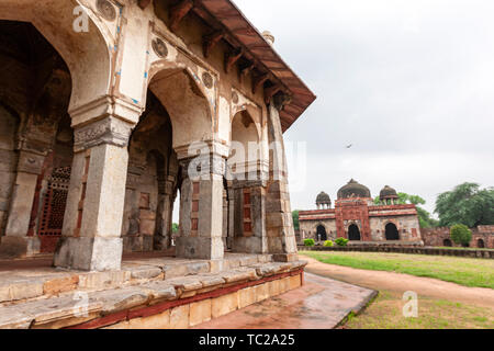 Humayun's Grabmal und von Isa Khan Moschee, Delhi, Indien Stockfoto