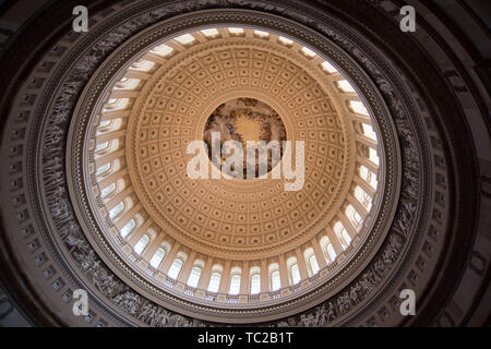 US Capitol dome Innenansicht Stockfoto