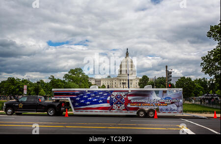 Spartanburg County Polizei Gewehr Drill Team Truck vor dem Capitol in Washington DC, USA geparkt am 14. Mai 2019 Stockfoto